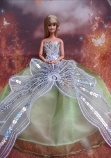 The Most Amazing Green Dress With Sequins Made To Fit The Barbie Doll
