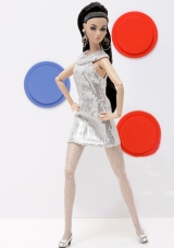 Popular Grey Holiday Dress with Sequins Made to Fit the Barbie Doll