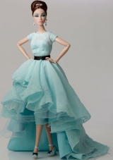 Elegant Gown with Blue Organza Made to Fit the Barbie Doll