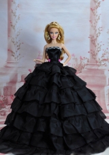 Amazing Black Dress With Sequins Made To Fit The Barbie Doll