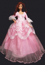 Pretty Princess Pink Dress Gown for Barbie Doll