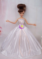 Hand Made Flower Ball Gown Barbie Doll Dress