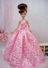 Popular Ball Gown Pink Barbie Doll Dress