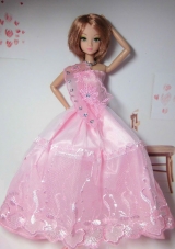 New Arrival Pink Dress with Tulle Made to Fit the Barbie Doll