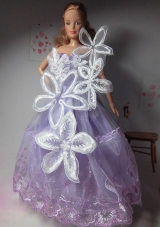 Pretty Party Clothes Lilac Beautiful Dress Tulle for Noble Barbie Doll