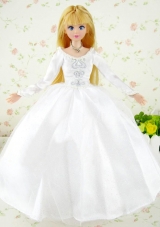 Fashion Handmade White Tulle Barbie Wedding Dress For Barbie Doll