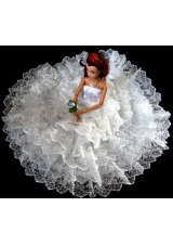 Exclusive Wedding Clothes Ruffled Layers Barbie Doll Dress