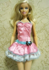 Pretty Bow Short Pink Barbie Doll Dress