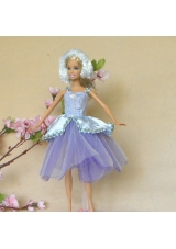 Sweet Lilac Lace Fashion Party Clothes Fashion Dress for Noble Barbie