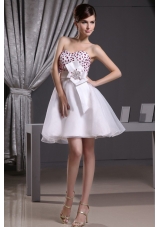 Beaded Decorate Bust and Sash For 2013 Prom Dress Organza