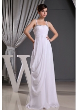 Straps Beading Ruch For Custom Made Simple Wedding Dress