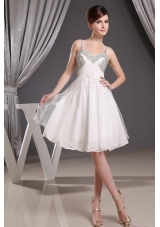 Beaded Decorate Straps and Bust For Short Prom Dress
