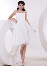Sweet Prom Dress With Hand Made Flowers and A-line Knee-length