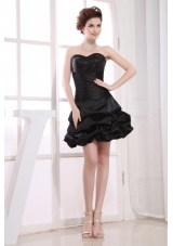 Sweetheart Neckline A-line Pick-ups Black Taffeta Mini-length 2013 Prom Dress