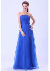 Blue 2013 Prom / Evening Dress With Empire Organza Ruched