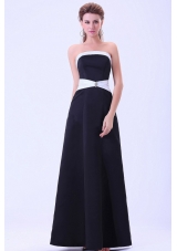 Black Bridesmaid Dressess A-line Satin Floor-length