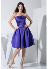Simple Purple Prom / Cocktail Dress For 2013 Knee-length A-line Strapless
