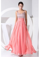 Beading Decorate Bodice Straps Ankle-length Straps 2013 Prom Dress Watermelon Red