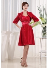 A-line Sweetheart Wine Red Mother Of The Bride Dress Chiffon Ruch