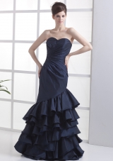 Mermaid Navy Blue Sweetheart Neckline Floor-length 2013 Prom Dress