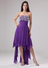 Lovely Purple Prom Dress Strapless Beaded Decorate and Ruch In 2013