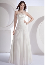 Beading Decorate Bodice Strapless Pleat 2013 Prom Dress Floor-length