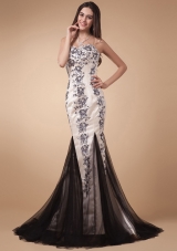 Mermaid Prom Dress With Appliques Sweetheart and Brush Train