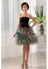 Colorful Prom Dress With Bowknot Ruffles For Custom Made