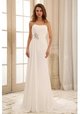 2013 Simple Empire Princess Wedding Dress With Beading and Ruch In Outdoor