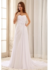 Beautiful 2013 Wedding Dress Hand Made Flowers and Ruched Bodice Sweetheart