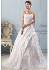 2013 Spaghetti Straps A-line Wedding Gowns Lace With Ruched Bodice