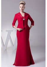 Wine Red Straps Mother Of The Bride Dress For 2013 Custom Made