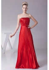 Red Pleat Over Skirt For Custom Made Prom Dress