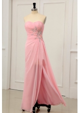 Sweetheart Chiffon Empire Rhinestone and Beading Prom Dress with High Silt