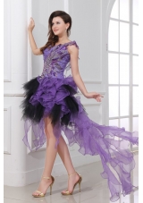 Sexy High-Low Prom Dress with One Shoulder Ruffles