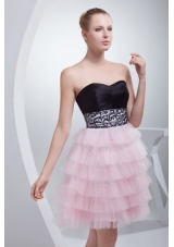 Sweetheart A-line Sweetheart Mini-length Beading Prom Dress with Side Zipper