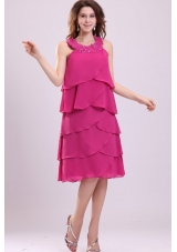 Empire Scoop Prom Dress with Embroidery and Ruffled Layers