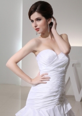 2014 Mermaid Sweetheart Taffeta Wedding Dress with  Ruching Ruffled Layers
