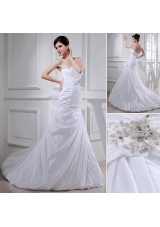 2014 Spring Popular Puffy Sweetheart Wedding Dress with Beading