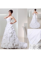 Beautiful Ball Gown Sweetheart Ruffled Layers Wedding Dress in White