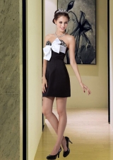 Beautiful Black Sweetheart Cocktail Dress with Beading and Bowknot