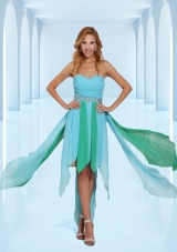 Cool Empire Beading Sweetheart Chiffon Asymmetrical Prom Dress