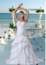 Mermaid Sweetheart Beading Wedding Dress with Court Train