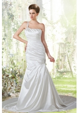 Beautiful Mermaid One Shoulder Wedding Dress with Ruching