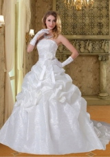 Beuatiful A Line Wedding Dress with Sash Court Train