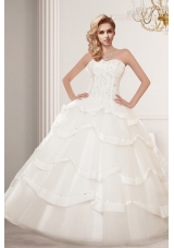 Elegant A Line Beading Wedding Dresses with Sweetheart