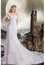 2015 New Style Chapel Train Sweetheart Beading Lace Wedding Dresses