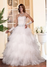 Gorgeous 2015 A Line Ruffled Layers Sweetheart Wedding Dresses