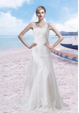 Brand New Style Lace Wedding Dress with Brush Train