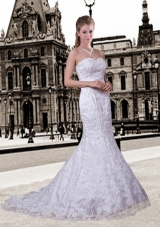 Mermaid Sweetheart Lace Wedding Dresses with Appliques